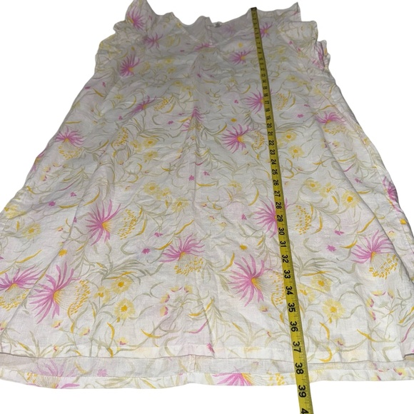 Joie Linen Dress Women’s 1X Floral Cap Flutter Sleeve Pastel Shift - Picture 6 of 10